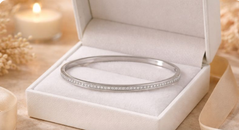 A. Bracciale argento diamantini rigido 004