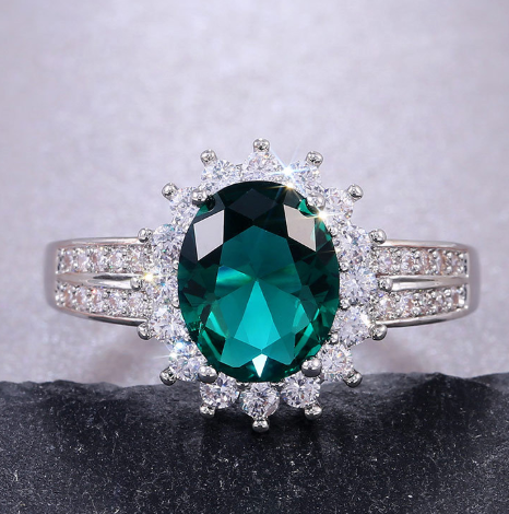 Anello Verde Smeraldo