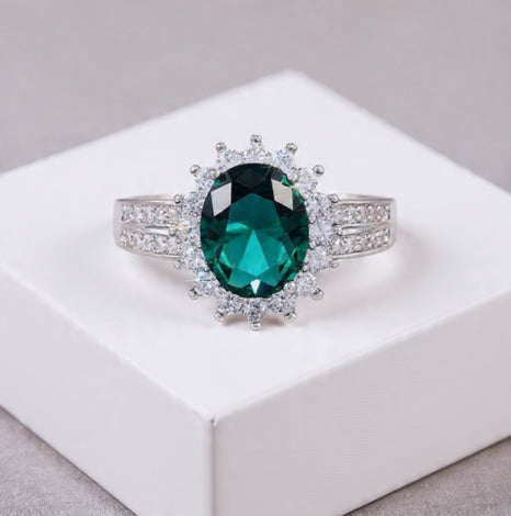 Anello Verde Smeraldo